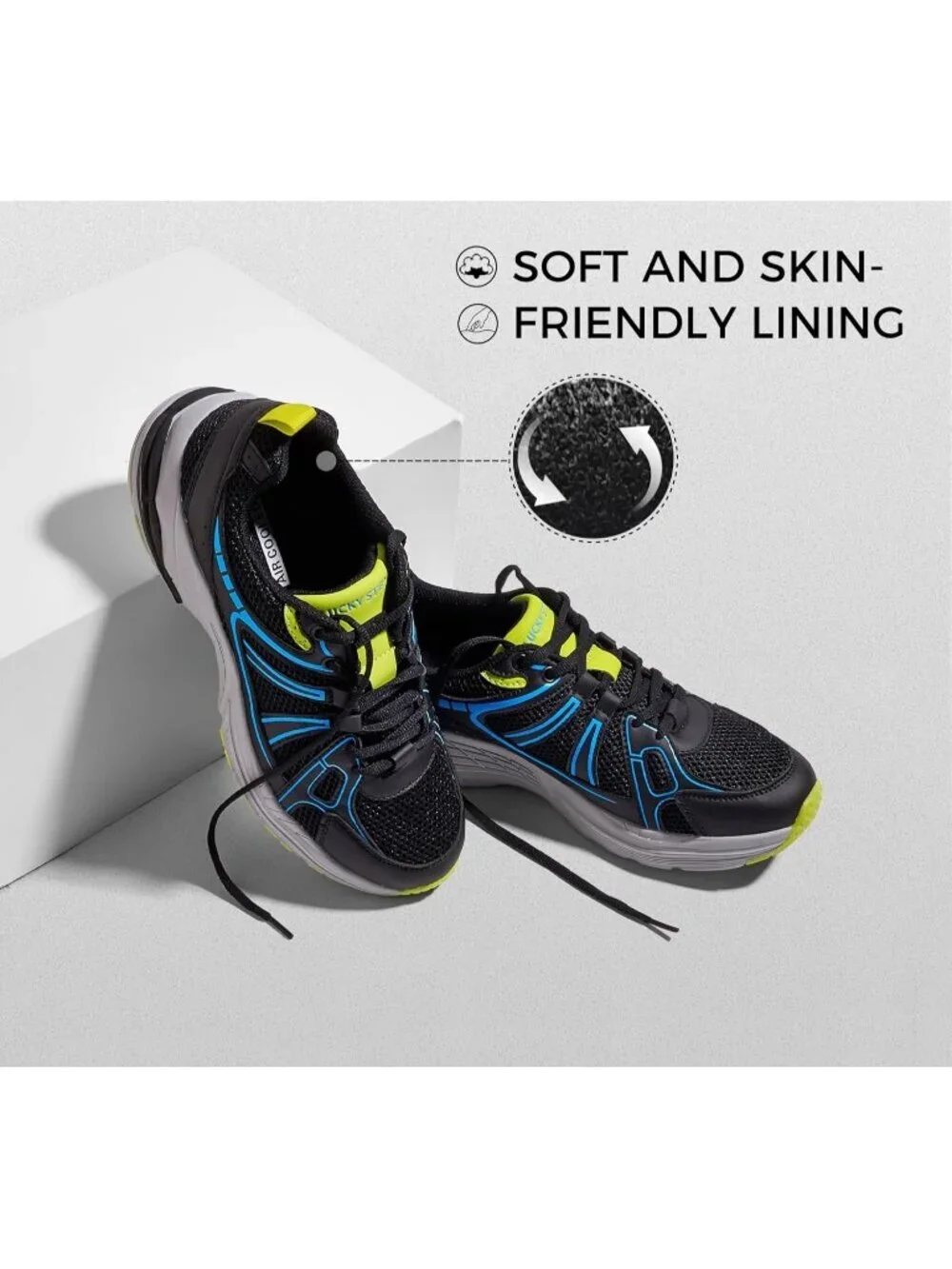 Men's Black Mesh Breathable Fashion Sneakers Non Slip Comfortable Running Shoes